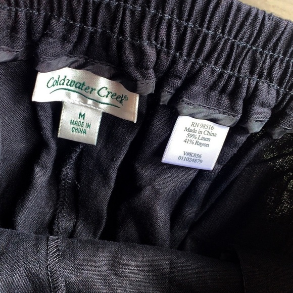 Coldwater Creek Black Linen Cropped Pants - Picture 9 of 9